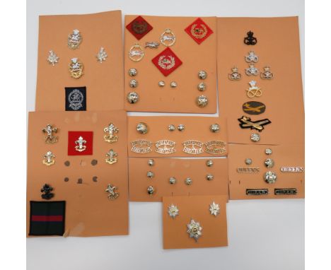 Selection of Anodised Cap and Collar Badgescap include Worcester &amp; Foresters ... QC Staffords ... QC blackened Staffords 