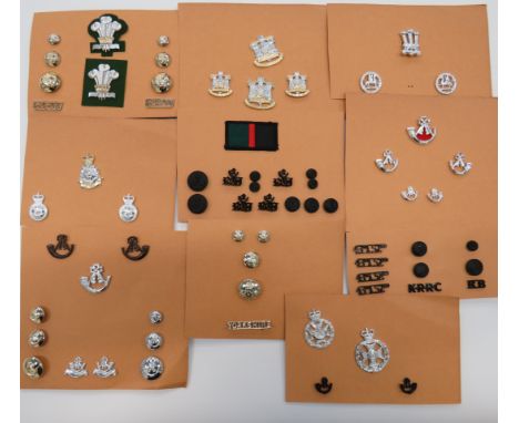 Selection of Anodised Cap, Collar and Titlescap include QC Yorkshire ... Devon &amp; Dorset .. Royal Reg of Wales ... Light I
