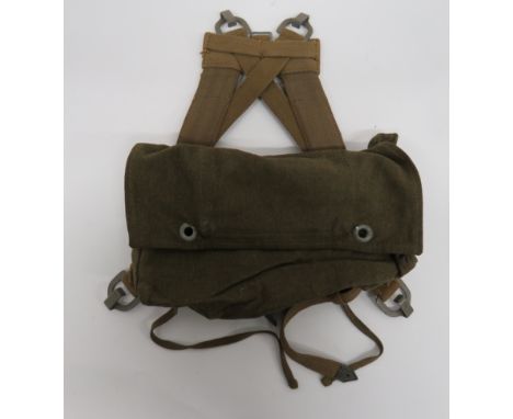 Third Reich German Assault Pack Frametriangular, webbing frame with various securing straps. Painted steel securing buckles. 