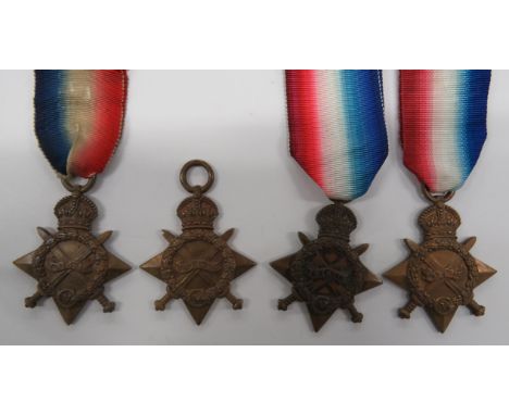 Four Essex Regiment 1914/15 Stars1914/15 Stars named to "14679 L/Cpl A Gladwell Essex R" ... "1532 Pte H Living Essex R" ... 