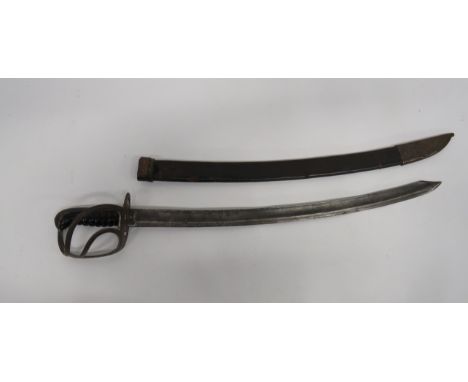 Early 20th Century German Klewang Short Sword24 3/4 inch, single edged, slightly curved blade with clipped point.  Large full