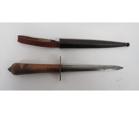 Scarce French M1833 Naval Dirk6 3/4 inch, hollow ground, triangular form blade.  Brass crossguard with Naval anchor stamp and