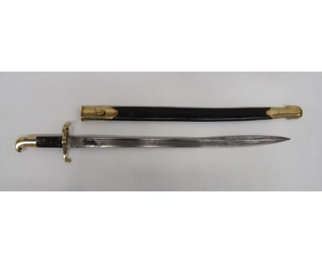 Rare M1855 Lancaster Bayonet24 1/4 inch, single edged, pipe back, quill point blade.  The forte with contract maker's stamp d