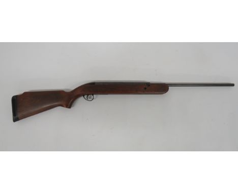 BSA Airsporter Air Rifle.22, 17 1/2 inch, blued barrel marked "BSA Guns Ltd England".  Swivel loading gate.  Blued spring hou