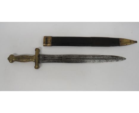 American Model 1832 Ames Artillery Short Sword18 inch, double edged, "Gladius" pattern blade.  Lower central fuller and doubl