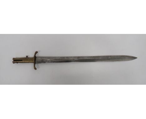 1837 Pattern Brunswick Sword Bayonet22 inch, double edged blade widening slightly towards the point.  Short narrow central fu