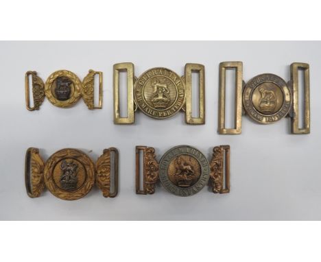 Small Selection of Royal Marine Belt Bucklesconsisting Vic crown, gilt and white metal Royal Marines Light Infantry Officer .