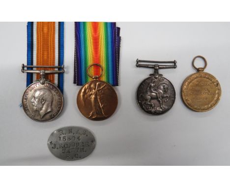 Two WW1 Medal Pairsconsisting silver War medal and Victory named "F.15544 J F Cooper-Smith A.C.I. RNAS".  Together with his a