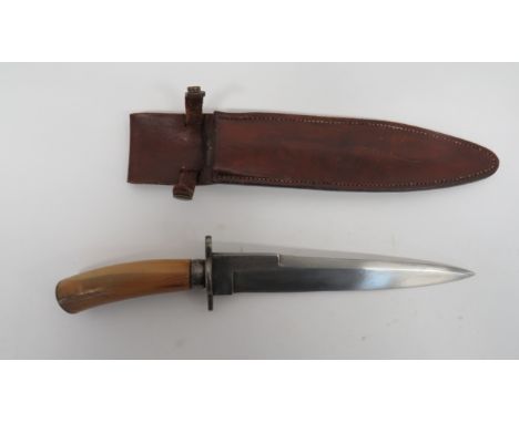 19th Century Anglo Indian Hunting Knife9 inch, single edged blade with rear edge spike, sharpened 3/4 way up.  Forte with fai