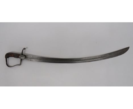 1796 Pattern Cavalry Trooper's Sword32 1/2 inch, single edged, slightly curved blade with wide fuller.  Forte with inspection