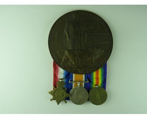 1914-15 Royal Berkshire Casualty Medal Group and Plaqueconsisting 1914-15 Star, silver War medal and Victory medal named to "