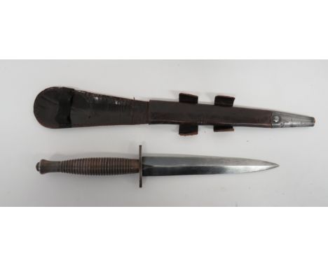 Scarce Indian Issue 3rd Pattern Fairbairn &amp; Sykes Commando Fighting Knife6 3/4 inch, double edged, blued blade.  Steel, o