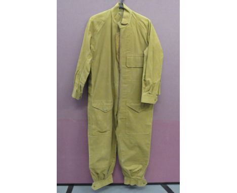 1945 Dated British Waterproof DR Suitkhaki, waterproof fabric, full suit.  Full body front zip.  Hidden left chest pocket wit