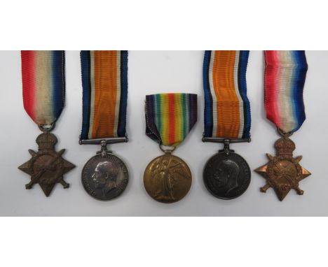 Selection of Royal Fusilier WW1 Medalsconsisting 1914-15 Star named "G-4637 Pte G E Lever R Fus". Together with his silver Wa