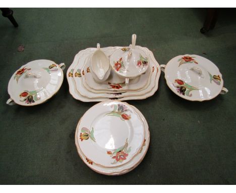 A collection of J &amp; G Meakin "Hendon" pattern dinner wares including tureens, meat plates, soup tureen, gravy boat and pl