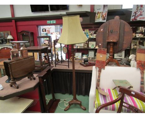 A Victorian style mahogany standard lamp with shade  