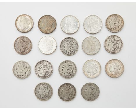 Group of 17 Morgan Silver dollars from 1878-1882 including: three 1878 P, four 1879 S, one 1879 P, three 1880 P, two 1881 P, 
