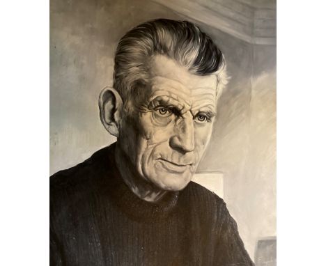 F. Lynch, 20th Century Irish School   ''Samuel Beckett,'' O.O.C., head and shoulders portrait of Beckett, approx. 60cms x 50c