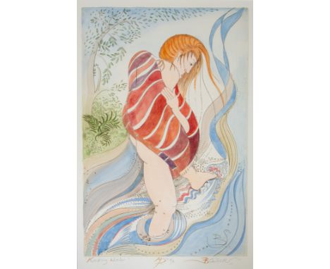 Pauline Bewick (b.1935)   ''Kicking Water,'' Limited Edition coloured Lithograph 5/13, signed, 25 1/2'' x 17'' (65cms x 43cms