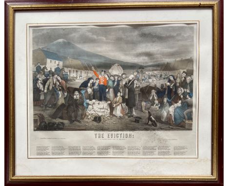 After Powell ''The Eviction'' (A Scene from Life in Ireland) a large coloured Engraving, 19'' x 24'' (48cms x 61cms); togethe