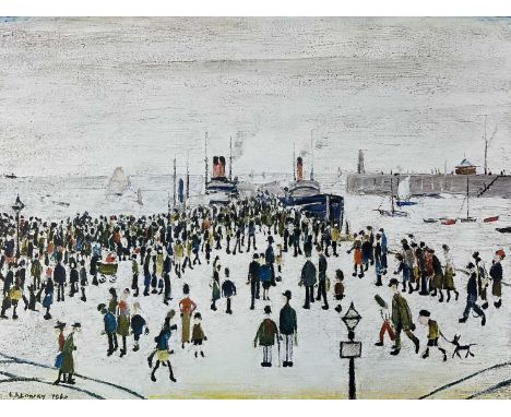 ‡ LAURENCE STEPHEN LOWRY RBA RA, 1972, offset lithograph printed in colours on wove - Ferry Boats, signed in pencil, from the