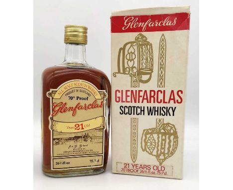 GLENFARCLAS ALL MALT SCOTCH WHISKY, 21 years old, bottled by Grant Bonding Co Ltd, Ballindalloch, Banffshire, Scotland, 26 2/
