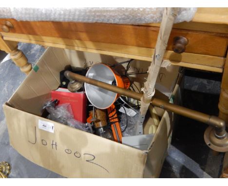 An anglepoise lamp, a metal towel rail and other assorted items (1 box) 