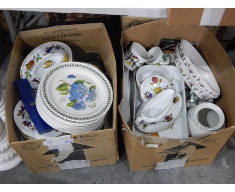 A quantity of Portmeirion "Exotic Botanic Garden", Royal Worcester "Evesham", two ceramic plant stands and a Royal Worcester 