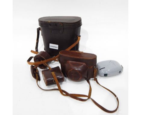 A Kodak Retinet 35mm camera in leather case, a Hanimax 8:40 binoculars (cased) and two colour viewers (boxed) 