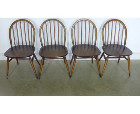 A set of four Ercol original Windsor chairs in beech and elm