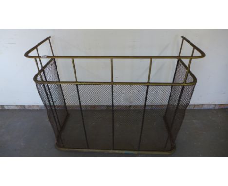 A brass nursery fender/fireguard -  Height 85cm. Width 103cm. Depth 43cm.