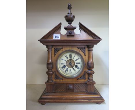 An eight day mantle clock, strikes on the hour and half hour
Condition Report: In working order, not keeping time.