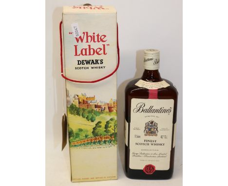 Two bottles of blended Scotch whisky, comprising Ballantine's Finest , 1 ltr. 43% vol, and Dewar's White Label, 1 U.S. Quart,