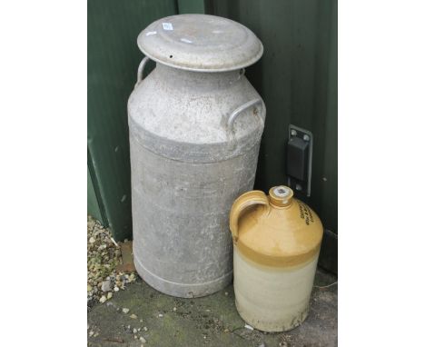 Large aluminium milk churn with lid and a salt-glazed demijohnPOA  https://www.bradleys.ltd/quotation-request-form