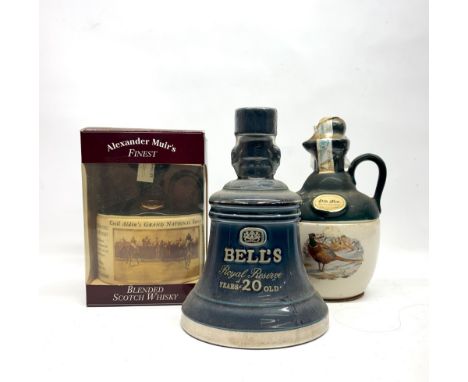 Alexander Muir's, finest blended scotch whisky, with box; Old Mar, reserve of Scotland, 70cl; Bell's, Royal Reserve, 20 years