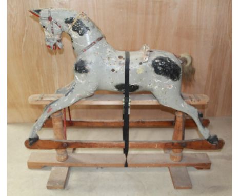 Medium size rocking horse by Lines, C1910. Restoration project for this Victorian Horse. Complete on cradle and most of the o