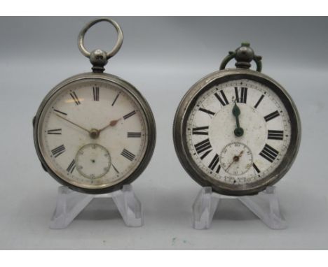 Bothamley, Boston, silver key wound pocket watch, white enamel Roman dial with subsidiary seconds, engraved double bottom coi