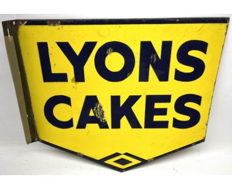 Early 20th century enamel advertising sign for Lyons Cakes, double sided, 40x46cmShipping £48.00 plus vat (UK Only)