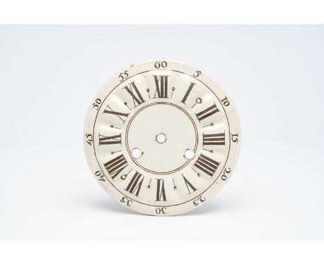 An English Delftware black and white dial, late 18th C.Dia.: 21 cm