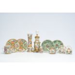 A varied collection of Chinese famille rose and Canton famille rose porcelain with floral design and