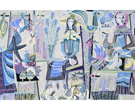 Mary Dambiermont (1932-1983): The three graces of rural life, wall tapestry, Koninklijke Manufactuur De Wit, Mechelen199,5 x 