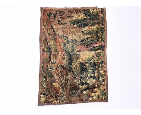A Flemish wall tapestry with a forest view, 17th C.156 x 99 cm