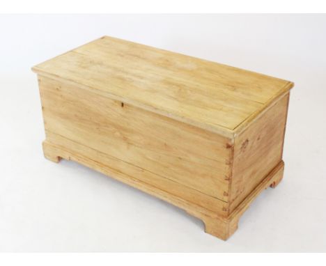 A Victorian pine blanket chest, the interior with a fitted candle box, raised upon bracket feet, 51cm H x 109cm W x 54cm D (e