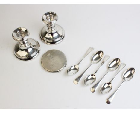 A set of six late Edwardian silver teaspoons by Henry Williamson Ltd, Sheffield 1910, each of plain polished form with engrav