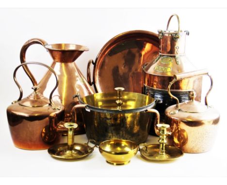 A late 19th century copper ships 'Port' lamp, by Telford, Grier and Mackay, Glasgow, of typical bow front form, applied with 