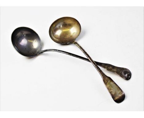 A Georgian silver ladle by Philip Grierson, Glasgow 1826, with king's pattern handle and engraved initials 'SW', 35.2cm, toge