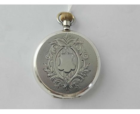 A fancy silver hunter pocket watch