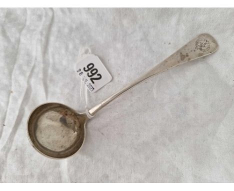 A Victorian Scottish crested sauce ladle, Glasgow 1837 by JM