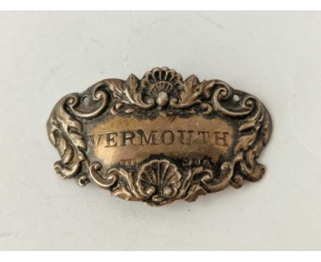 A wine ticket for Vermouth, 2” wide (no chain)