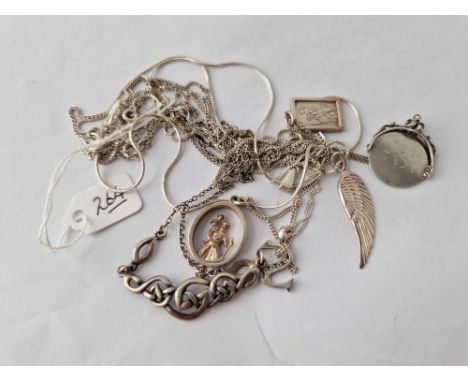 7 X sterling silver necklaces 34.5g